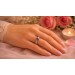 Rubin Ring Silber 925 roter Edelstein weiße Topase 