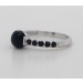 Ring Silber 925 1 Onyx 10 schwarze Spinell Edelsteine rhodiniert 