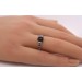 Ring Silber 925 1 Onyx 10 schwarze Spinell Edelsteine rhodiniert 