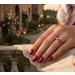 Damenring Silber 925 weiße orange rote Zirkonia Steine