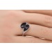 Ring Silber 925 rhodiniert schwarze Onyx Edelsteine