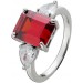 Silberring 925 Granat und Diamant Synthesen Edelstein Look 