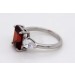 Silberring 925 Granat und Diamant Synthesen Edelstein Look 