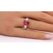 Silberring 925 Granat und Diamant Synthesen Edelstein Look 
