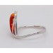 Bernstein Ring Sterling Silber 925 cognac brauner Edelstein 16.3mm