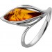 Bernstein Ring Sterling Silber 925 cognac brauner Edelstein 16.3mm