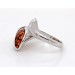 Bernstein Ring Sterling Silber 925 cognac brauner Edelstein 17.7mm
