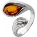 Bernstein Ring Sterling Silber 925 cognac brauner Edelstein 17.7mm