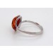 Bernstein Ring Sterling Silber 925 cognac brauner Edelstein 11.5mm