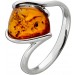 Bernstein Ring Sterling Silber 925 cognac brauner Edelstein 11.5mm