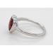Bernstein Herzring Sterling Silber 925 cognac brauner Edelstein 