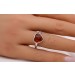Bernstein Herzring Sterling Silber 925 cognac brauner Edelstein 