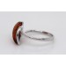 Bernstein Ring Sterling Silber 925 cognac brauner Edelstein 14.6mm