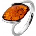 Bernstein Ring Sterling Silber 925 cognac brauner Edelstein 14.6mm