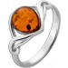 Bernstein Ring Sterling Silber 925 cognac brauner Edelstein 9.2mm