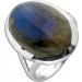 Labradorit Ring Silber 925 grün blauer Edelstein 10ct