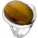 Tigerauge Ring Silber 925 braun goldener Edelstein 13ct