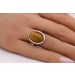 Tigerauge Ring Silber 925 braun goldener Edelstein 13ct