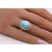 Larimar Ring Silber 925 himmelblauer Edelstein 10ct