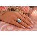 Larimar Ring Silber 925 blauer Natur Edelstein 10ct