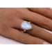 Mondstein Ring Silber 925 Regenbogen Edelstein 10ct