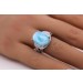 Larimar Ring Silber 925 blaue Lab Grown Saphire Zirkon Edelsteine