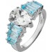 Topas Ring Silber 925 hellblaue Blautopas Natur Edelsteine