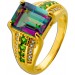 Topas Ring Silber 925 vergoldet Mystic Topas Chromdiopsid Zirkon Edelsteine