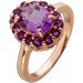 Amethyst Ring Silber 925 Rosegold vergoldet lila Edelsteine 3.1ct