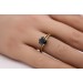 Zirkonia Ring Silber 925 vergoldet schwarzer Spinell Edelstein 2.5ct