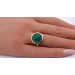 Onyx Ring Silber vergoldet nat grüner Onyx Edelstein 14ct