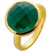 Onyx Ring Silber vergoldet nat grüner Onyx Edelstein 14ct