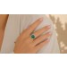 Onyx Ring Silber vergoldet nat grüner Onyx Edelstein 14ct