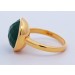 Onyx Ring Silber vergoldet nat grüner Onyx Edelstein 14ct
