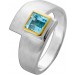 Blautopas Ring Silber 925 nat Sky Bluetopas Edelstein 1.32ct