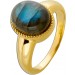 Labradorit Ring Silber vergoldet nat Labradorit Edelstein 4.5ct