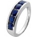 Saphir Memoire Ring Silber 925 nachtblaue Saphir Edelsteine 3ct