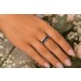 Saphir Memoire Ring Silber 925 nachtblaue Saphir Edelsteine 3ct