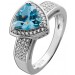 Blautopas Ring Silber 925 nat. Sky Blue Topas 1.75ct nat. Zirkone