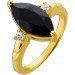 Onyx Ring Silber 18K Gold vergoldet nat. Onyx 2.14ct nat. Topase