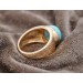 Larimar Ring Silber 925 vergoldet blauer Natur Larimar 7.5ct