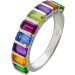 Citrin Ring Silber 925 nat. Amethyst Peridot Chromdiopsid Rhodolith Tansanit