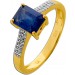 Saphir Ring Silber 925 vergoldet Natur Saphir 2.4ct Natur Zirkone 0.23ct