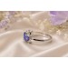 Topas Ring Silber 925 blaue nat Tansanite 1.5ct nat weiße Topase