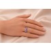 Topas Ring Silber 925 blaue nat Tansanite 1.5ct nat weiße Topase