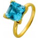 Blautopas Ring Silber vergoldet hellblauer nat Blautopas 6ct