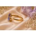 Tansanit Ring Silber vergoldet Nat. Tansanite 1.50ct
