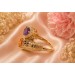 Citrin Ring Silber vergoldet nat. afrikanischer Amethyst nat. Citrin