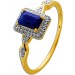 Saphir Ring Silber vergoldet nat. Saphir 0.8ct behandelt nat weisse Topase