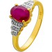 Rubin Ring Silber 925 vergoldet nat. Rubin behandelt 1.9ct nat weisse Topase